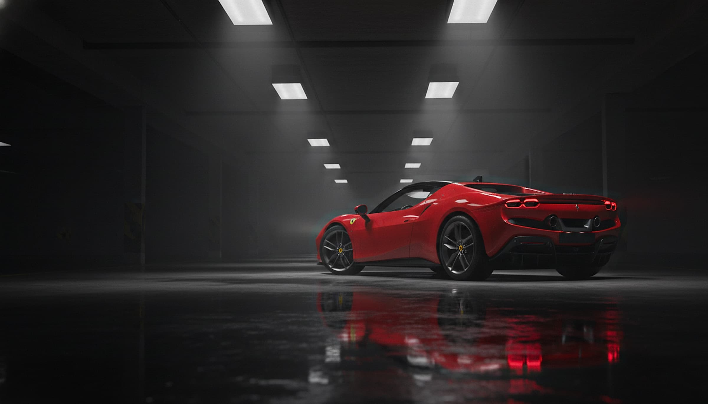 Ferrari 296 — Mid-engine sports car hero photograph